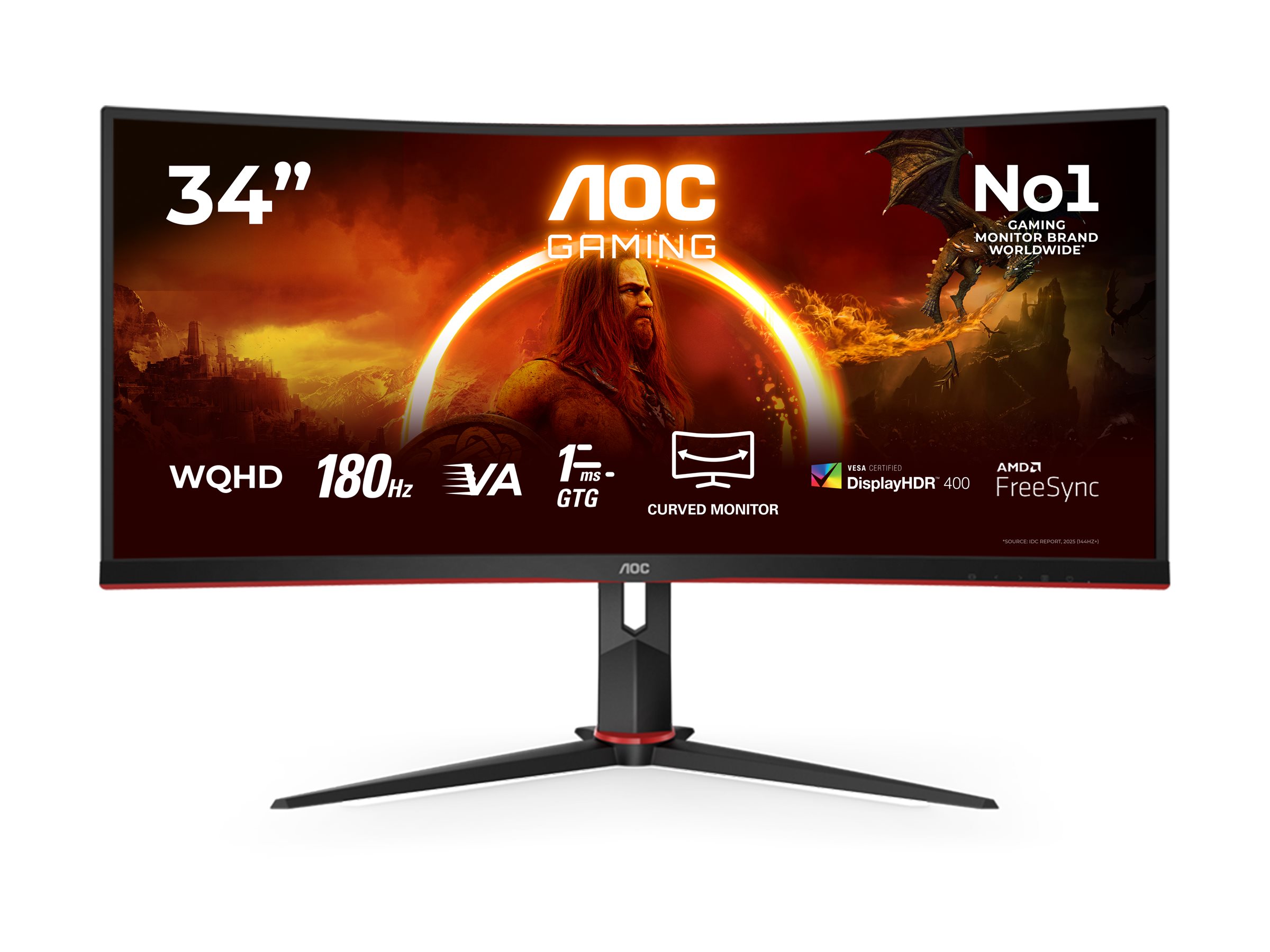 AOC CU34G2XPBK LED Monitor 34" Gaming Curved HDR Wide Quad HD (image for) AOC CU34G2XPBK LED Monitor 34" Gaming Curved HDR Wide Quad HD