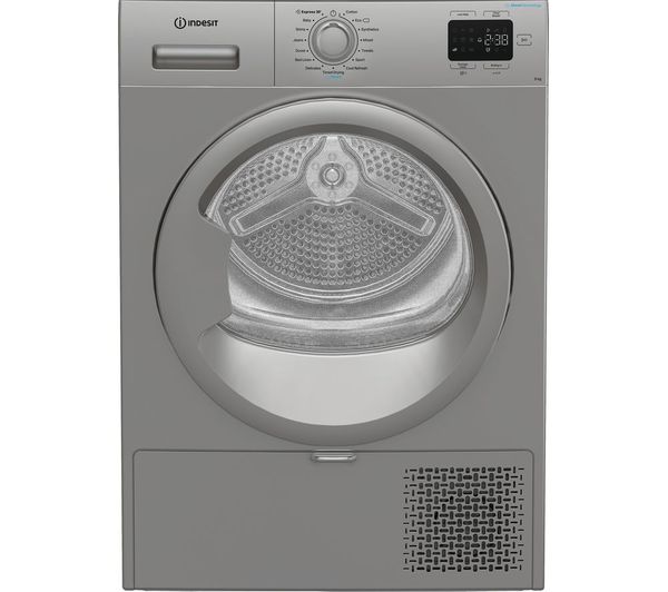 Indesit CYD92DSSUK 9kg Heat Pump Tumble Dryer Silver (image for) Indesit CYD92DSSUK 9kg Heat Pump Tumble Dryer Silver